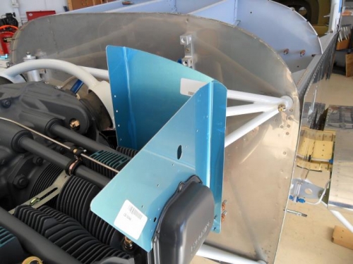 Initial fit of baffle to determine oil cooler location