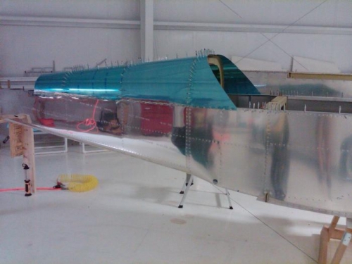 Upper skins in place