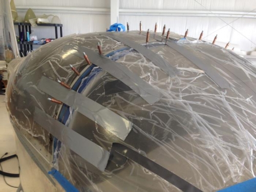 Windscreen ready for drilling