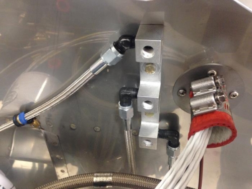 Reconfigured manifold back in place