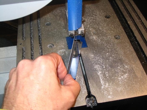 Cutting the aileron stiffeners