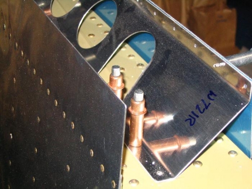 Flap brace in place on wing