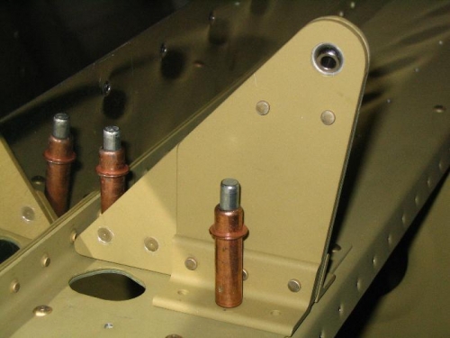 Right wing inboard aileron bracket in place