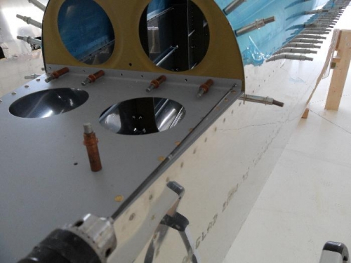 Drilling aft bulkhead to upper skin