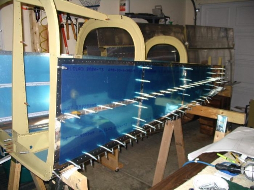 Fuselage assembly after dimpling