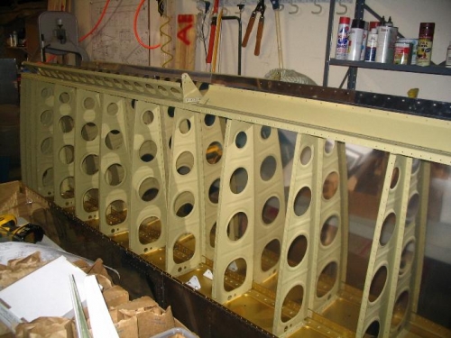 Underside of left wing with attachments in place