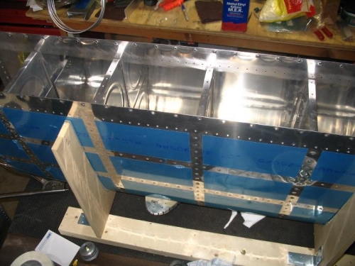 Tank prior to attaching baffle