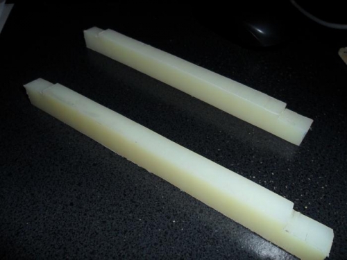 Nylon brackets prior to drilling