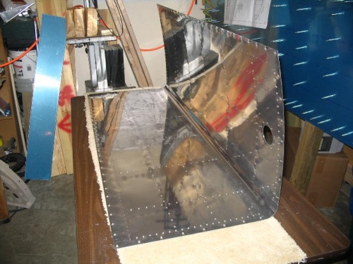 Right fuel tank skin dimpled