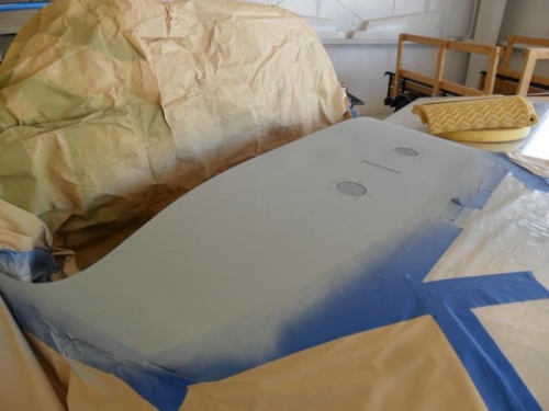 Glareshield primed and ready for paint