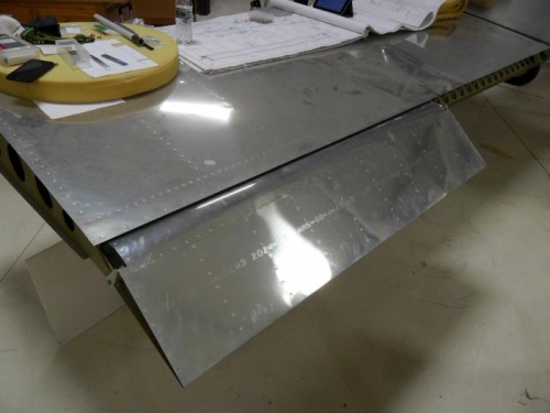 Left aileron installed