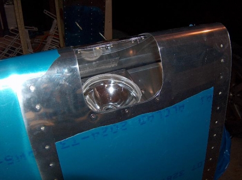 View into landing light bay