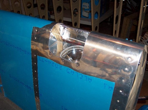 Landing light installed