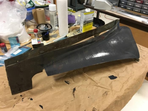 Coat of tinted epoxy on empennage fairing