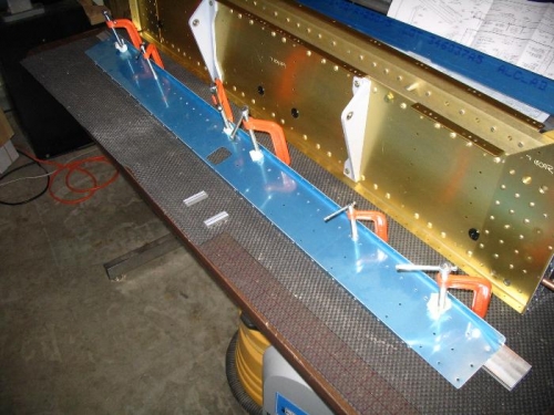 F-705 lower section clamped and ready for drilling