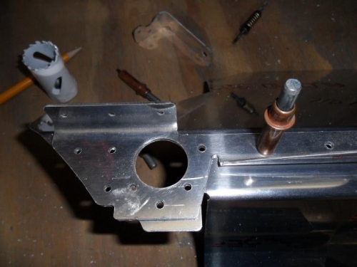 Bracket modified for oil line