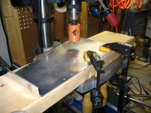 Making cutout for fuel line pass-through