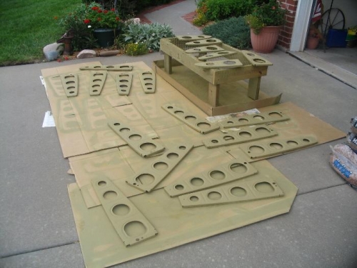 Right wing ribs after priming