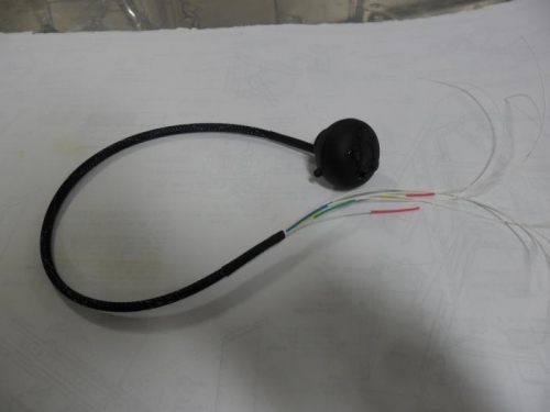 Control stick head with wire bundle