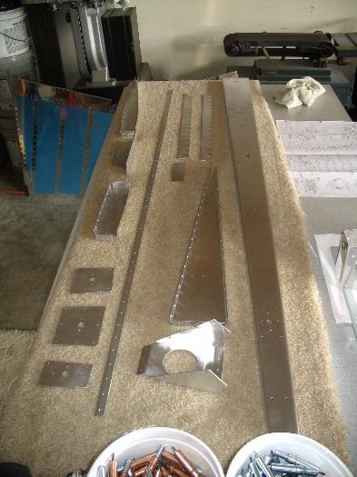 Rudder components ready for priming