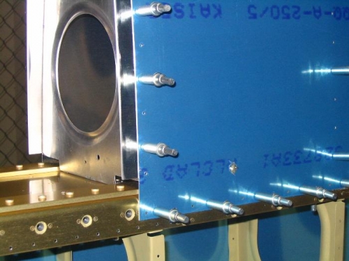 Lower side detail showing joint plate and tiedown hole