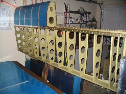 Completed structure with leading edge ready to rivet in place