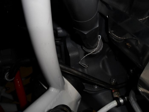 Oil filler installed and safety wired