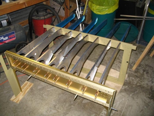 Seat and baggage ribs in place