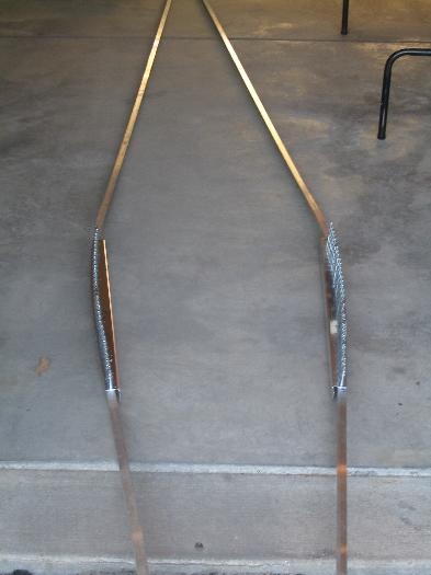 Longerons with initial bend completed