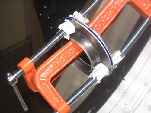 Fuel filler flange ready for final drilling