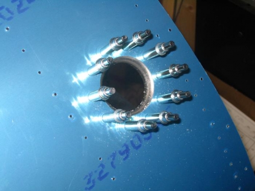 Exterior view of flange after drilling