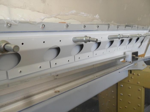 Interior view of skirt brace, painted and ready for installation