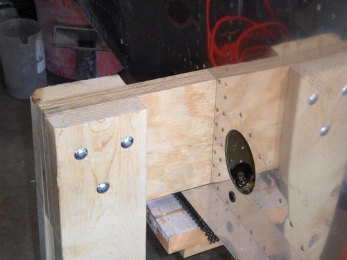 Detail of transport leg attachment