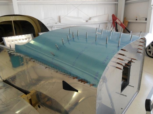 Forward skin fitted, ready for drilling