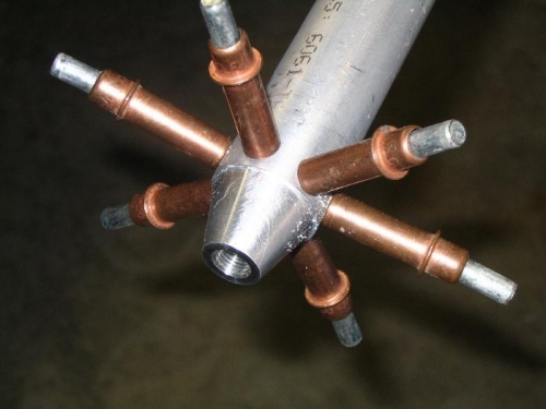 Aileron pushrod drilled for blind rivets