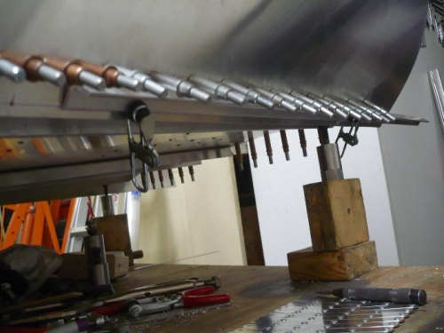 Another view of the angle clamped in place