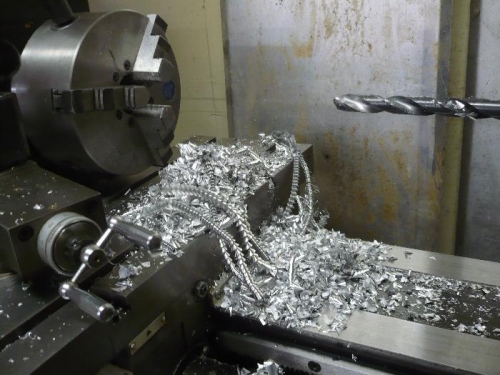 Chip pile from one through hole