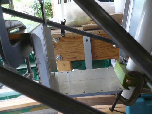 Shelf for carb to sit on