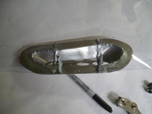Light fixture clecoed to acetate