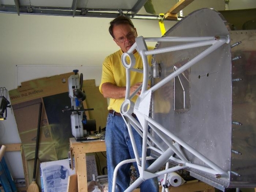 Holes drilled, engine mount on