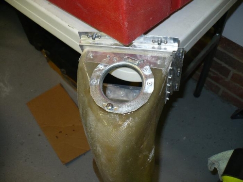 Cut hole and fiberglassed  venturi