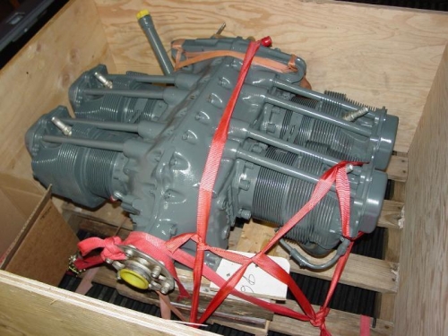Here is a view of the engine inside of the crate.