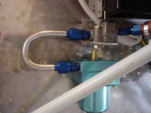 Mounted the fuel line, ain't pretty but will work just fine.