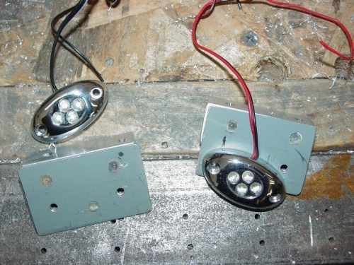Here are the led lights and brackets I made to mount them with.