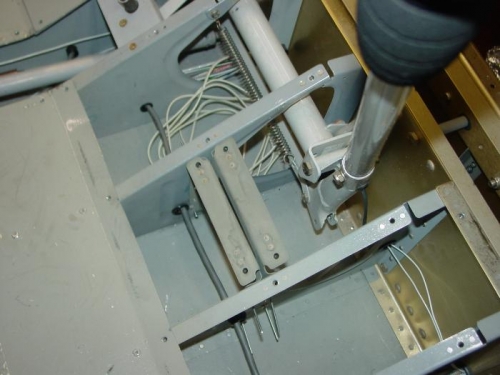 Here i am drilling the bracket to the floor ribs.