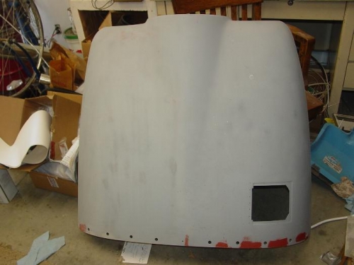 Sanding on the cowling.