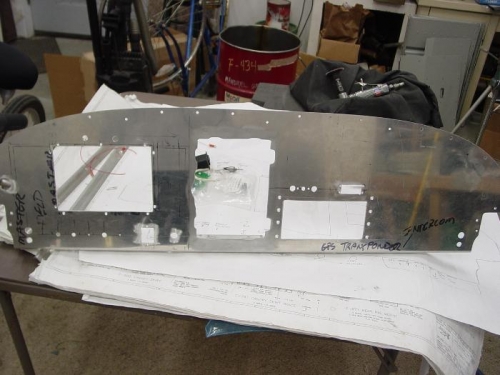 Here I have started cutting in the instruments and the switches.