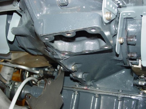 Removed old studs from starter location.