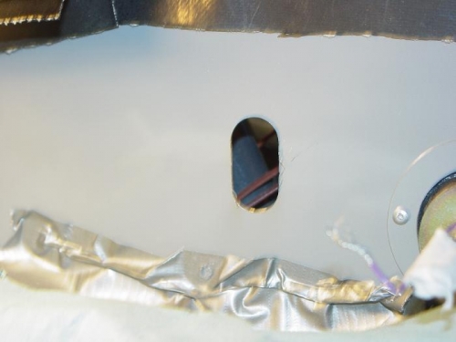 Cutting the hole in the baffeling