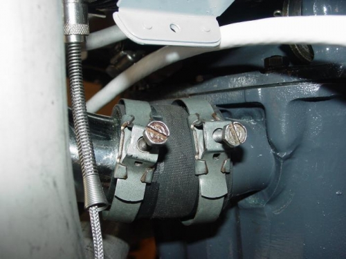 Here are the old clamps on the intake tube.